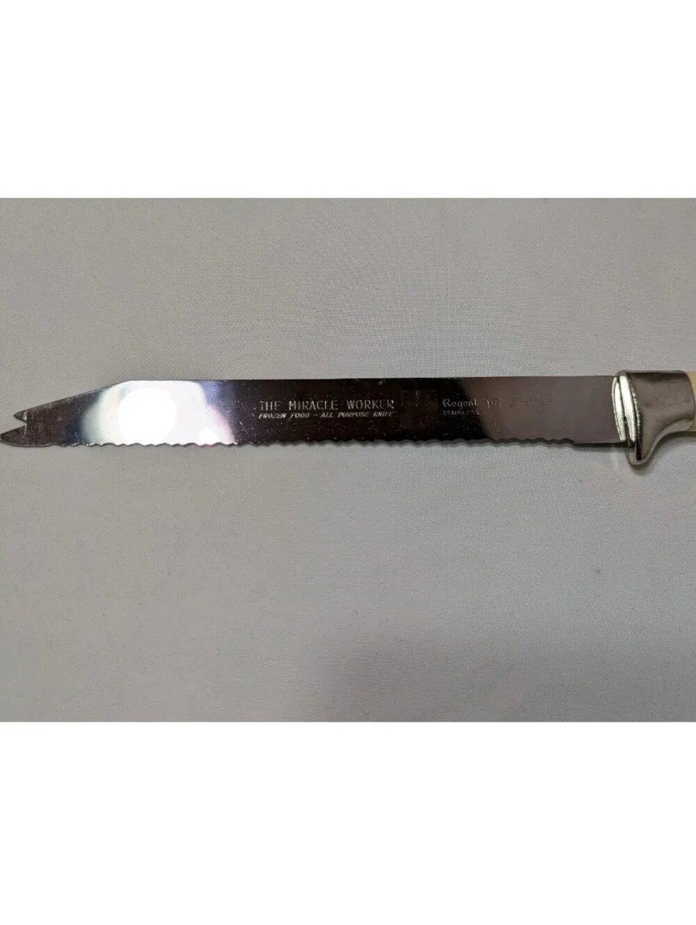Vintage Regent Sheffield England The Miracle Worker Carving Knife Floral Handle